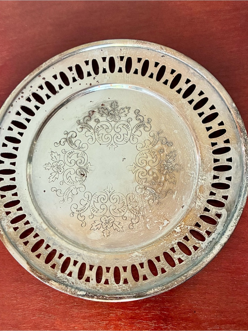 Vintage Ornate Decorative silver tray